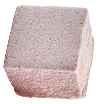 Two pink marshmallows on a white background